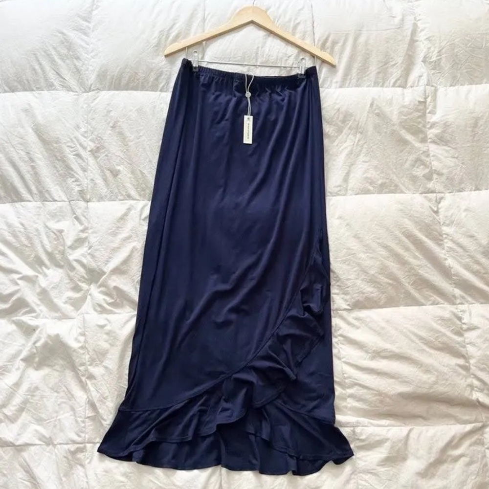 Max Studio Deep Blue Maxi Skirt